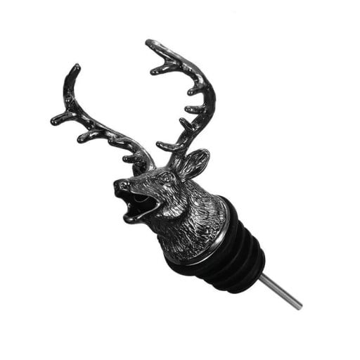 Bouchon à vin avec distributeur 103 × 28 mm Tête de cerf Bouteille en métal Bec verseur Distributeur d’huile Bouchon en liège Décoration