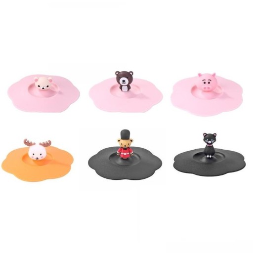 Bouchon en silicone pour tasse avec animal