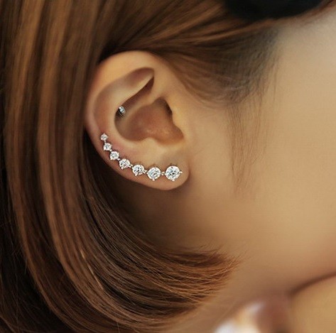 Boucle d'oreille en argent - Étoile filante