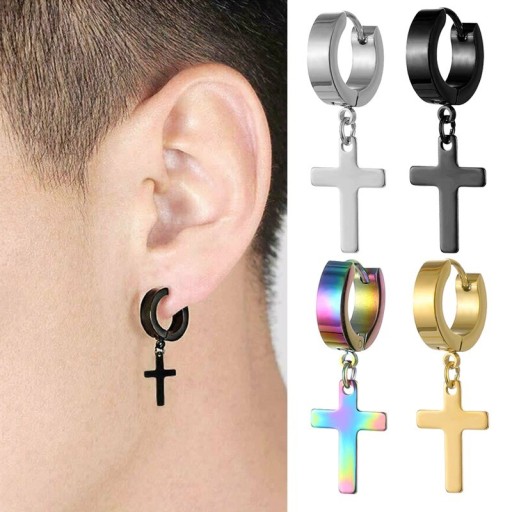 Boucle d'oreille ronde avec pendentif