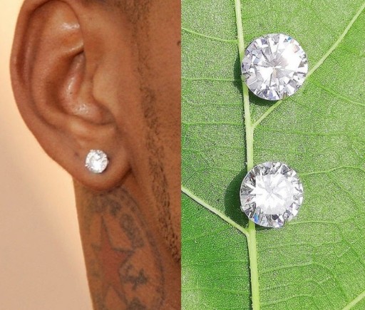 Boucles d'oreilles à clou avec zircon