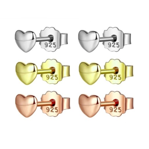 Boucles d'oreilles à clou en forme de cœur G1167