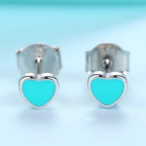 Boucles d'oreilles à clou en forme de cœur G1283