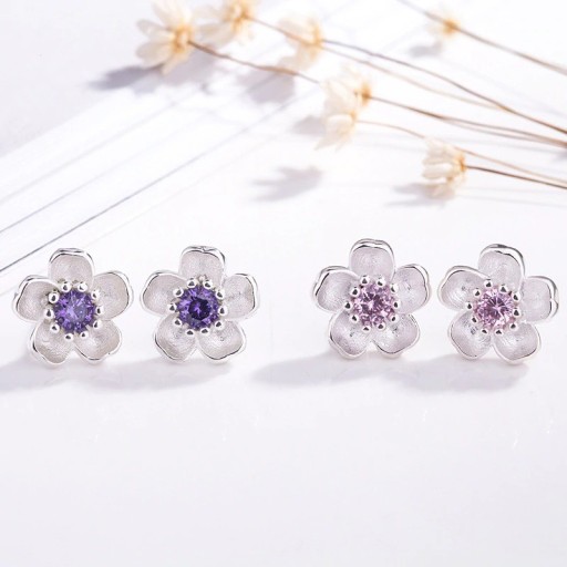 Boucles d'oreilles à clou pour femme fleur