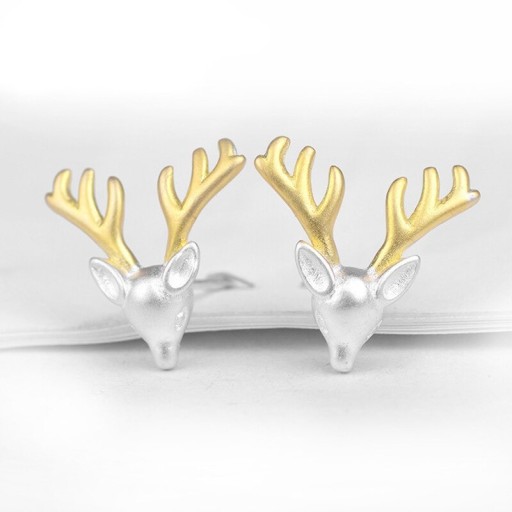 Boucles d'oreilles à clou pour femme renne de Noël