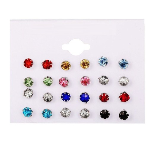 Boucles d'oreilles à clou pour femmes 12 paires H872