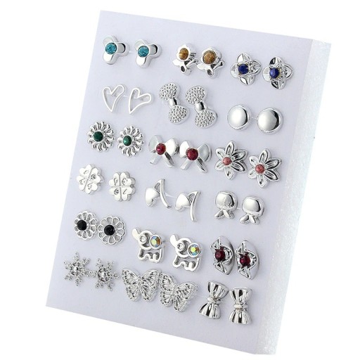 Boucles d'oreilles à clou pour femmes 18 paires