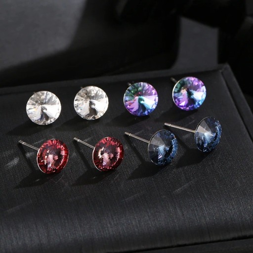 Boucles d'oreilles à clou pour femmes avec cristal G813