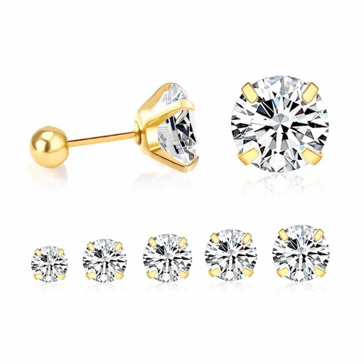 Boucles d'oreilles à clou pour femmes avec zircon G635