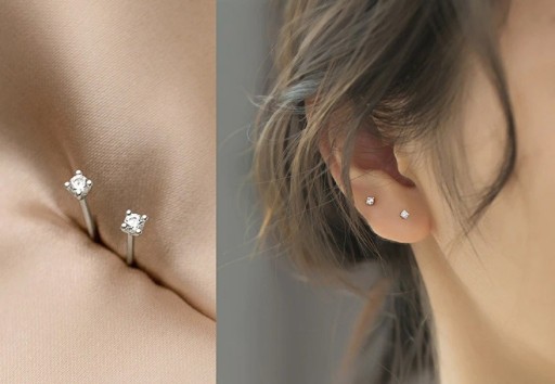 Boucles d'oreilles à clou pour femmes avec zircon G847