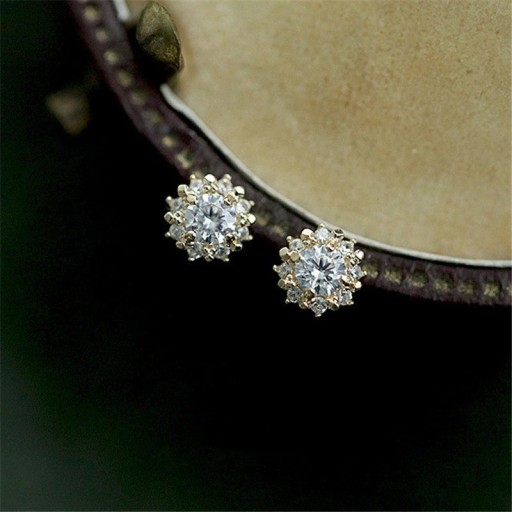 Boucles d'oreilles à clou pour femmes avec zircons G951