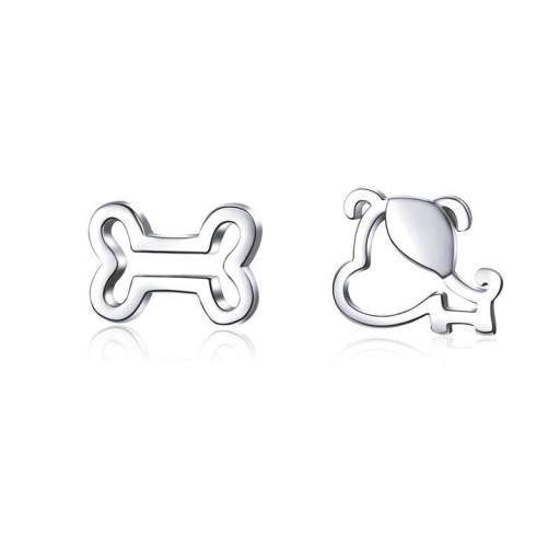 Boucles d'oreilles à clou pour femmes chien et os