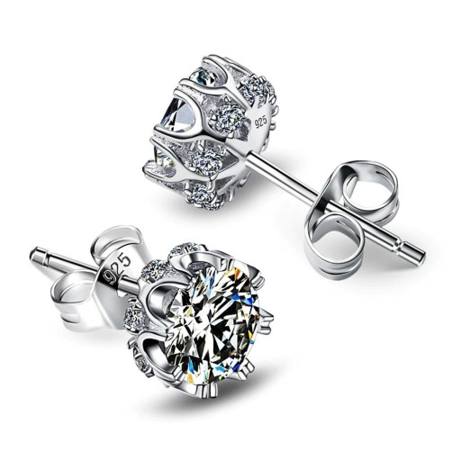 Boucles d'oreilles à clou pour femmes couronne