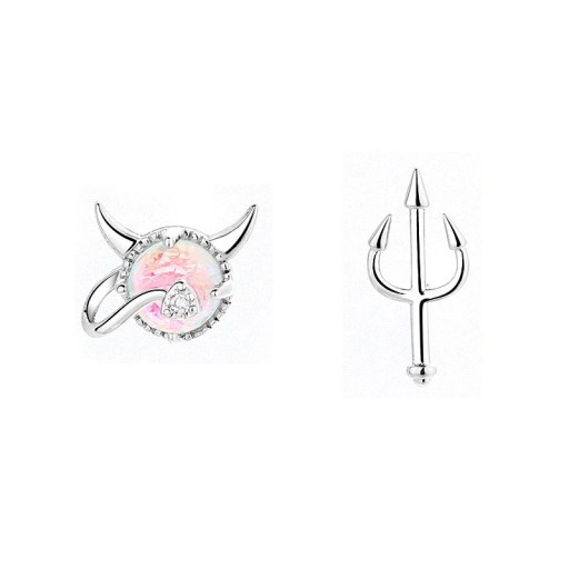 Boucles d'oreilles à clou pour femmes diable et fourche
