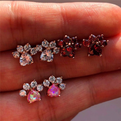 Boucles d'oreilles à clou pour femmes en forme de patte