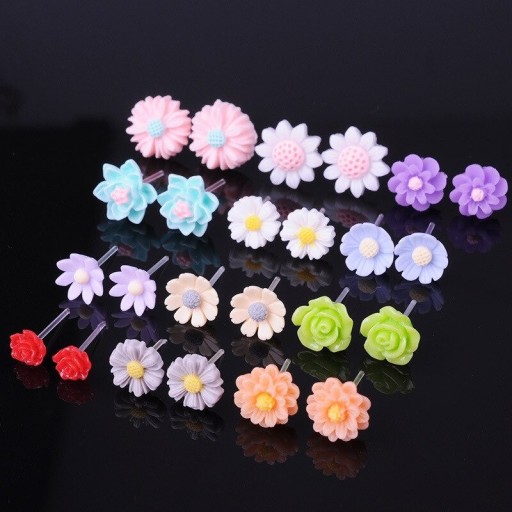 Boucles d'oreilles à clou pour femmes fleurs G744