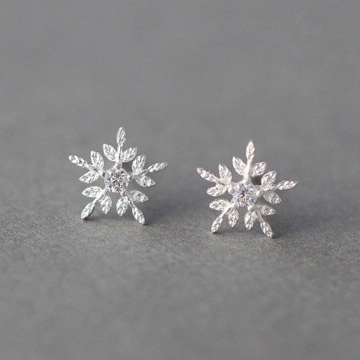 Boucles d'oreilles à clou pour femmes flocon