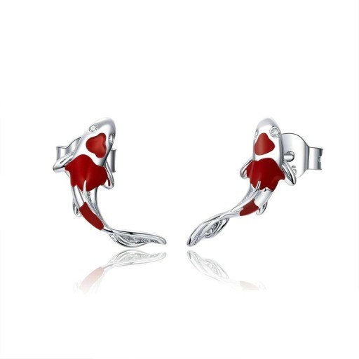 Boucles d'oreilles à clou pour femmes koi carpe
