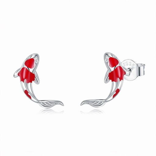 Boucles d'oreilles à clou pour femmes poissons