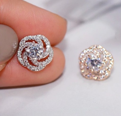 Boucles d'oreilles à puce pour femmes roses