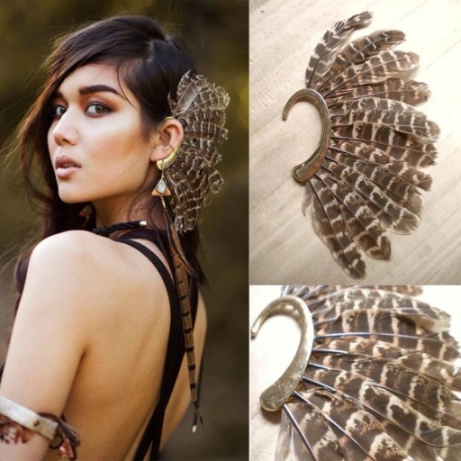 Boucles d'oreilles avec plumes