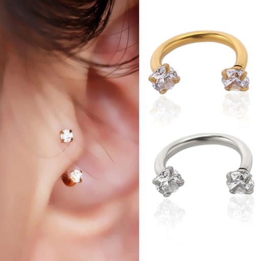 Boucles d'oreilles avec zircon G412