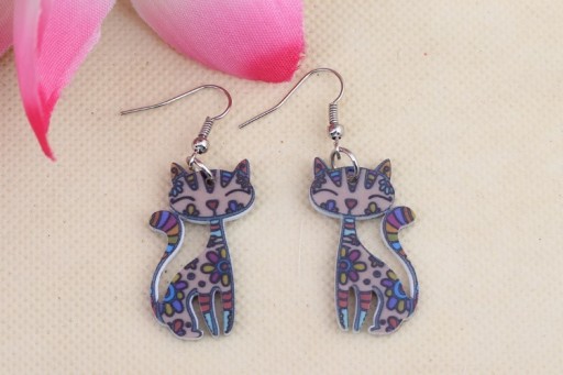 Boucles d'oreilles - chat J2924