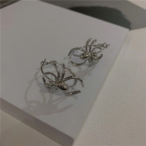 Boucles d'oreilles circulaires pour femmes avec araignée