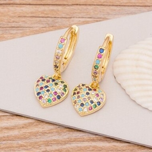 Boucles d'oreilles circulaires pour femmes avec pendentif G1000
