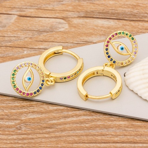 Boucles d'oreilles circulaires pour femmes avec pendentif G1000