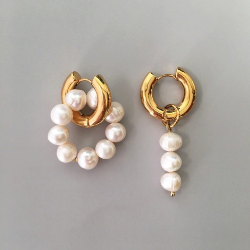 Boucles d'oreilles circulaires pour femmes avec perles G423