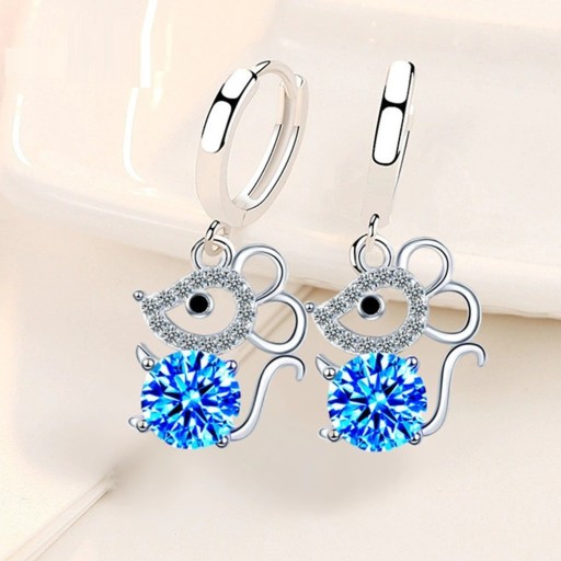 Boucles d'oreilles circulaires pour femmes avec souris