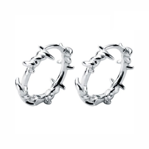 Boucles d'oreilles circulaires pour femmes en fil de fer barbelé