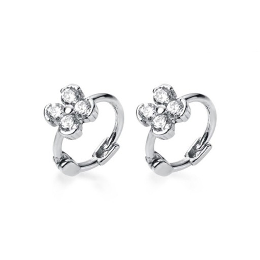 Boucles d'oreilles circulaires pour femmes trèfle
