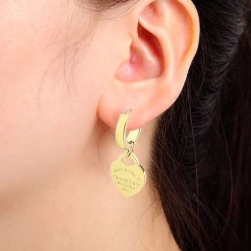 Boucles d'oreilles créoles pour femmes avec cœurs G639