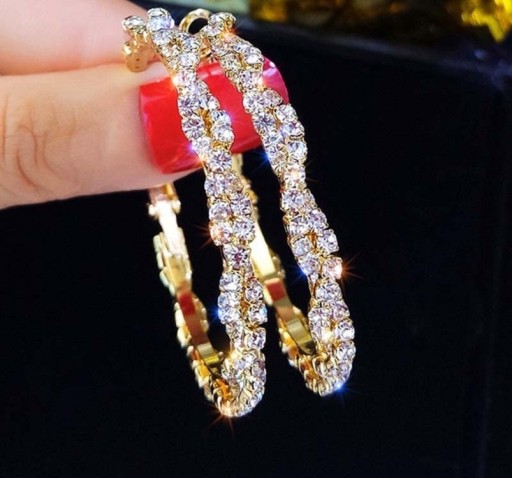 Boucles d'oreilles créoles pour femmes avec pierres