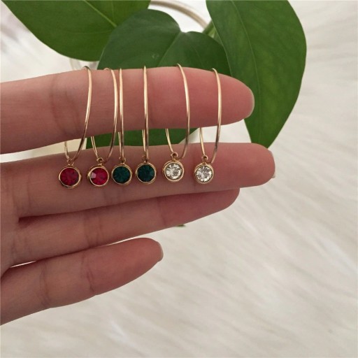 Boucles d'oreilles créoles pour femmes avec zircon G1280
