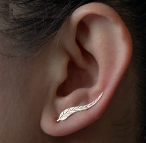 Boucles d'oreilles élégantes en forme de feuille - 2 paires