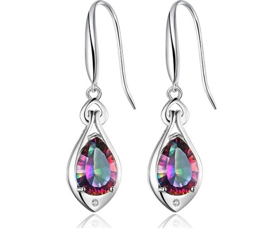Boucles d'oreilles en argent pour femmes avec zircon