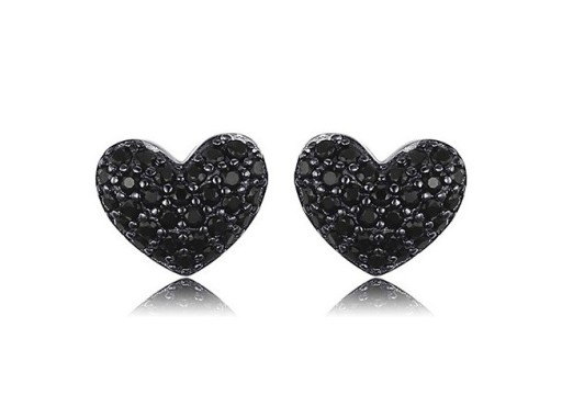Boucles d'oreilles en argent pour femmes en forme de cœur