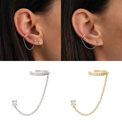 Boucles d'oreilles en chaîne pour femmes avec attache