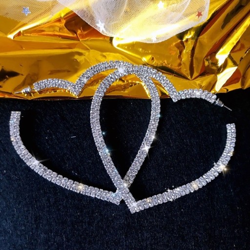 Boucles d'oreilles en cœur pour femmes avec zircons G659