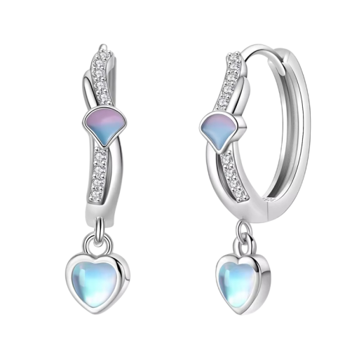 Boucles d'oreilles en forme de cœur en argent sterling 925 pour femmes Bijoux à la mode cadeaux d'anniversaire symbole d'amour, d'affection et de connexion émotionnelle