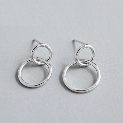 Boucles d'oreilles femmes deux cercles