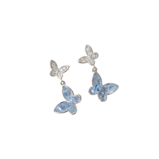 Boucles d'oreilles papillon délicates et élégantes Design luxueux et brillant Alliage de zinc Bijoux modernes pour femmes Accessoire de mode élégant pour les soirées