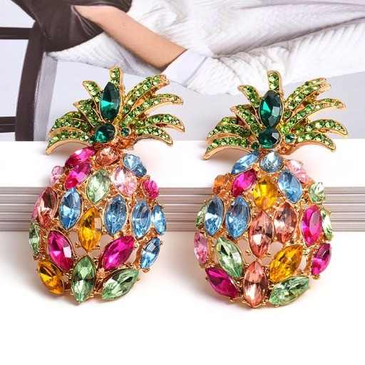 Boucles d'oreilles pendantes ananas pour femmes