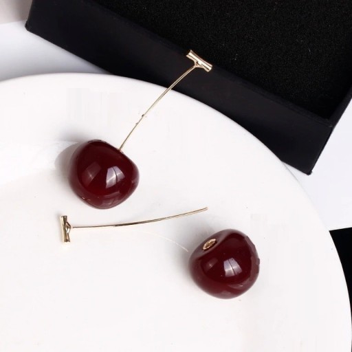 Boucles d'oreilles pendantes cerise