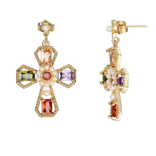 Boucles d'oreilles pendantes croisées pour femmes G1195