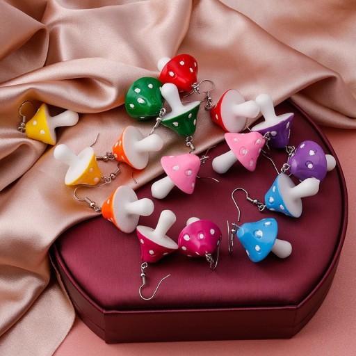 Boucles d'oreilles pendantes en forme de champignon pour femmes