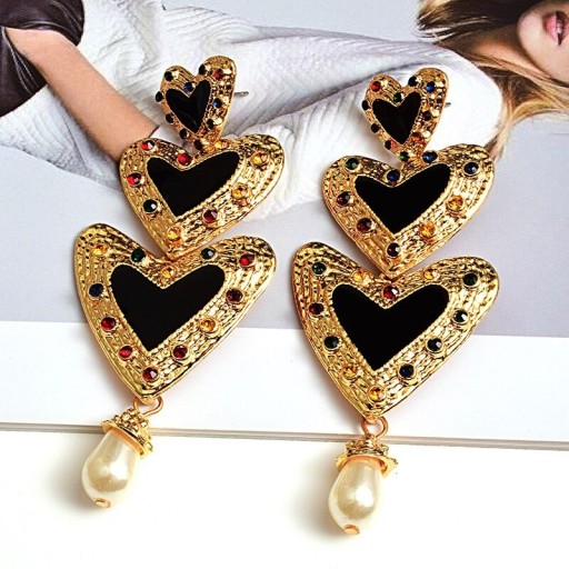 Boucles d'oreilles pendantes en forme de cœur pour femmes G924